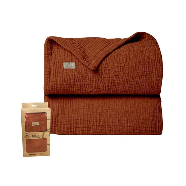 Bistyle Organic Muslin 4 Layers Blanket (120x120 Cm) Orange